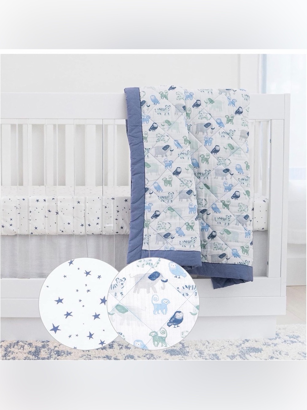 NWT - aden + anais Essentials 3-Piece Crib Bedding Set - Baby Shower Gift